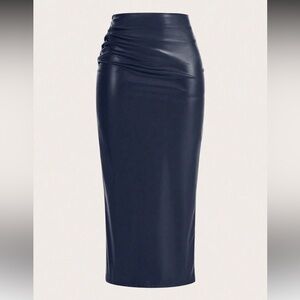 Elegant Navy Pencil Skirt